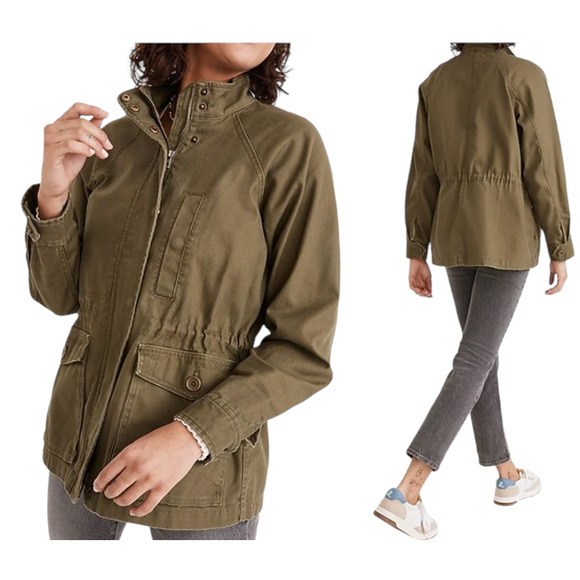 MADEWELL Northover Full Zip Jacket Desert Olive ND492‎ Women's Small  NWT - Picture 1 of 16
